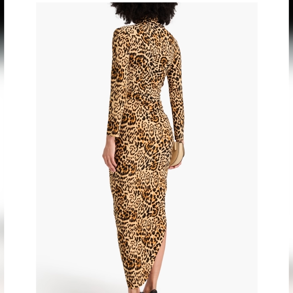 Norma Kamali Leopard Maxi Assymetrycal Dress - Picture 3 of 10